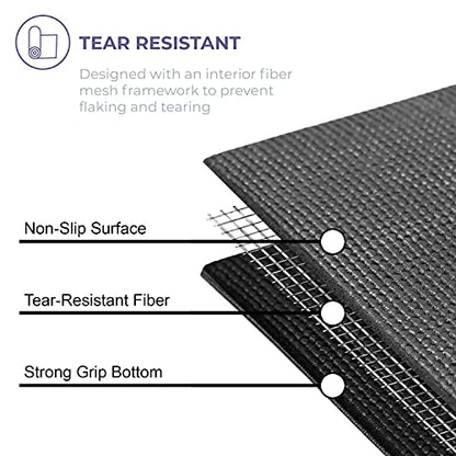 Voyage 5mm Thick Yoga Mat Roll, 50ft x 24in - color: Black