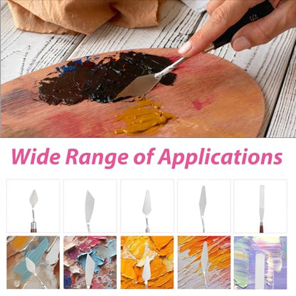 Palette Knife Set, 27Pcs Palette Knives Stainless Steel Art Paint Knife Professional Paint Spatula Painting Knife with Wood Handle for Oil Painting Acrylic Color Mixing and Texturing