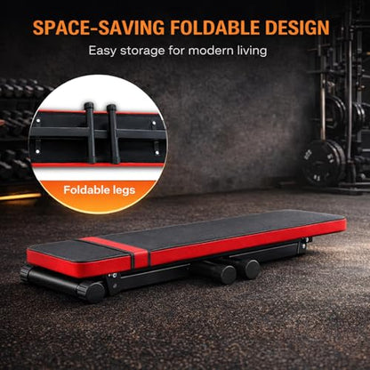 Folding Weight Bench Flat Workout Bench for Home Fitness - size: P-2