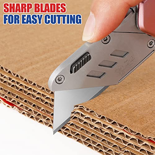 DIYSELF 150 Pack Utility Knife Blades, SK5 Steel Box Cutter Blades with Dispenser, Standard Blades for Box Cutter Utility Knife Replacement, Sharper Utility Blade, Refills - size: 150-Pack
