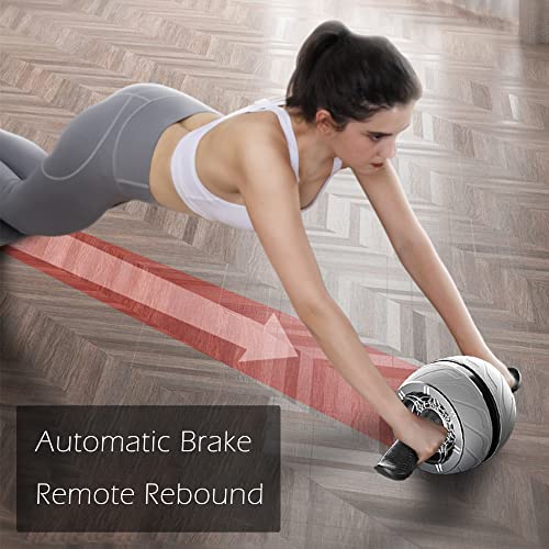 AB Wheel Roller with Resistance Spring, Automatic Rebound Core Trainer - color: 블루.