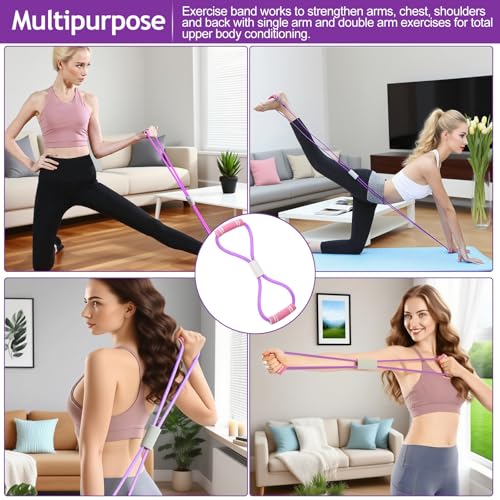 Resistance Exercise Bands Unisex Arms Chest Expander, Yoga Gym Fitness Pulling Word Elastic Muscle Training - color: Purple, size: F