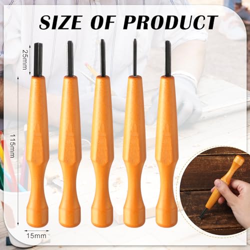 WILLBOND 5 Pcs Linoleum Carving Tool Set Wood Handle Linocut,Classic | V Shaped Chisel for Printmaking, Triangular Grip, Rubber Stamp Making, Block Cutting Kit, Woodcarving Projects - style: Classic