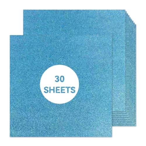 Light Blue Glitter Cardstock 12 x 12, Paper for Cricut, Thick Card Stock for Card Making, Scrapbooking, Craft(250Gsm 30Sheets) - color: LIGHT BLUE