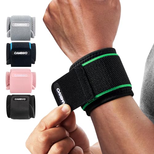 CAMBIVO 2 Pack Wrist Brace for Carpal Tunnel with wraps, Black-Green - color: Black-Green