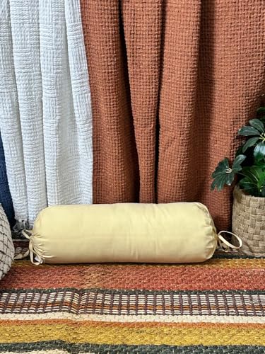 Saffron Bolster Removable Cover Cotton (Beige, 6" x 16" (15cm x 40 cm)) - color: Beige, size: 6" x 16"