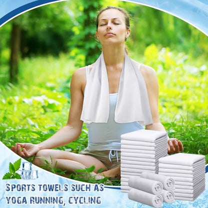 BBTO 100 Pack Cooling Towel Bulk - color: White, size: 32 x 12 Inch