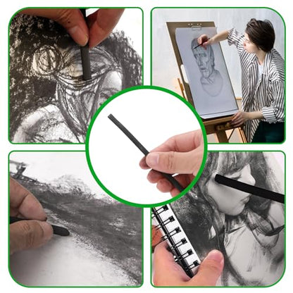 25 Pcs Willow Charcoal Sticks, 5.4 Inch in Length, 0.15-0.2in/4-5mm Dia, Artist Vine Sketch Charcoal Pencils for Sketching Drawing Art Sketch Artists Supplies (4-5mm) - size: 4-5mm