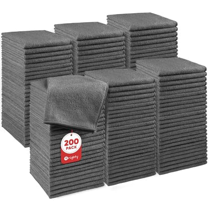 Orighty Washcloths Bulk, 200 Pack Microfiber Face Towels, 12x12 Inch Grey - color: Grey