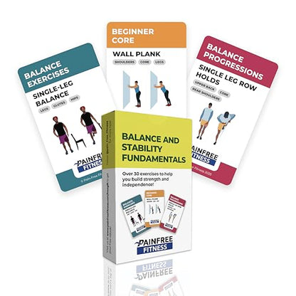 30 Exercise Cards Balance & Stability 3X5'', Beginner to Intermediate