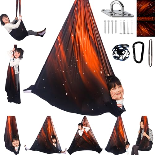 HiCamer Sensory Swing for Kids Indoor and Outdoor Therapy Cuddle - color: Space Brown