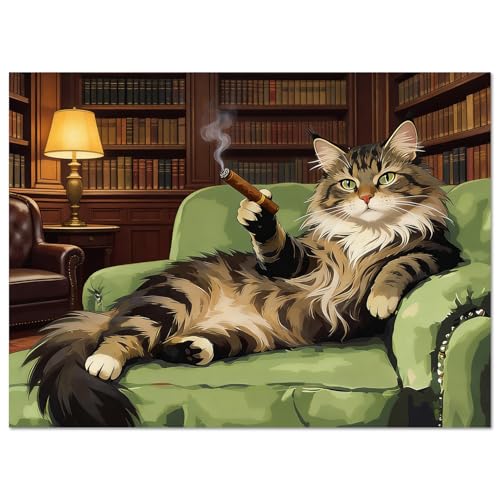 WULINHUAFA Cat Paint by Numbers Adults Beginner 16x20 Inch | Cat Adult Paint by Number Kits, DIY Acrylic Oil Easy Painting by Numbers for Gifts Home Wall Decor Without Frame - color: CAT