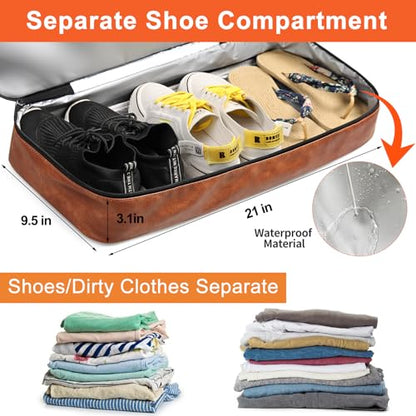 IBFUN Weekender Bags for Women, 21" Travel Duffle Bag with Shoe Compartment - color: D2-Polka Dot