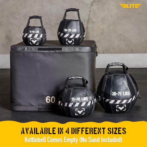 Elite Kettlebell Sandbag - Heavy Duty Sand Weights Bag for Cross Training, Strength Training, Workout, Functional Fitness, Adjustable Weight, Durable Training Equipment for Home & Gym (UN-FILLED) - size: 5-10 lbs