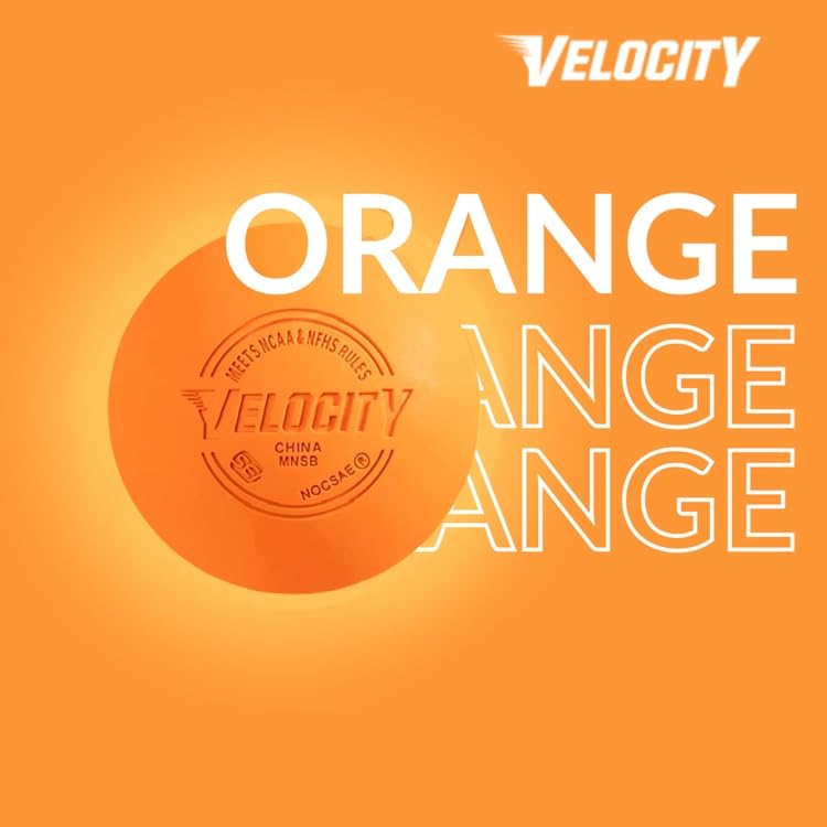 Velocity 라크로스 볼 - 60팩 및 120팩 - 연습용, 공식 NFHS 및 대학 승인 사이즈 - color: 주황색., size: 60 Balls, style: 연습용 공