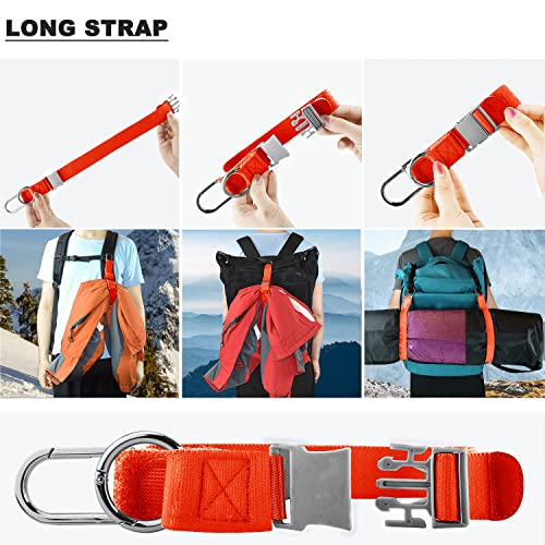 ZINZ Elastic Jacket Gripper Travel Strap with D-Ring Hooks and Buckle, Suitcase Straps Belts Travel Accessories, Makes Your Hands Free - color: Orange/Uk