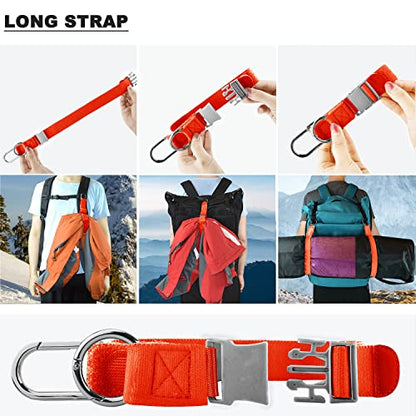 ZINZ Elastic Jacket Gripper Travel Strap with D-Ring Hooks and Buckle, Suitcase Straps Belts Travel Accessories, Makes Your Hands Free - color: Orange/Uk