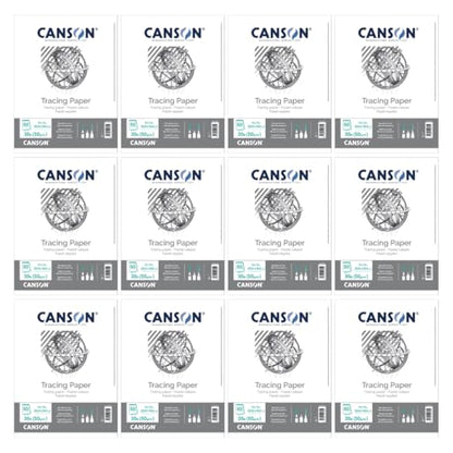 Canson Tracing Paper, 9" x 12", 50 Sheets/Pad, 12 Pads | For Pencil, Pen, and Ink, Top Bound Pad, 30 lb. (50gsm), Class Pack, 600 Sheets Total - size: 9" x 12" (12-Pack)