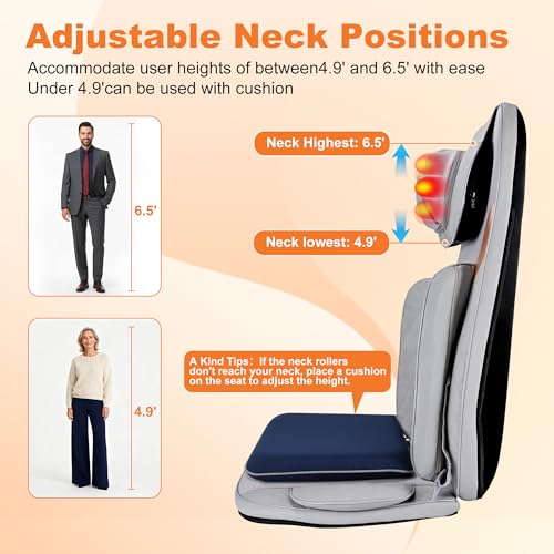 Shiatsu Neck and Back Massager, Rolling Up and Down Deep Tissue Pain Relief - color: Gray