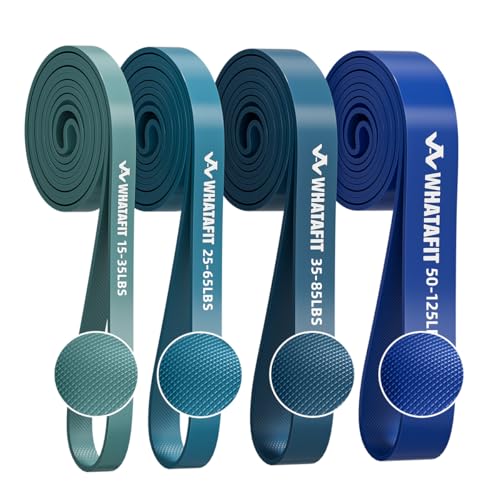 WHATAFIT Resistance Bands, 5 Level Pull Up Assistance Bands for Working Out - color: 6.8-56.7kg(15-125파운드)