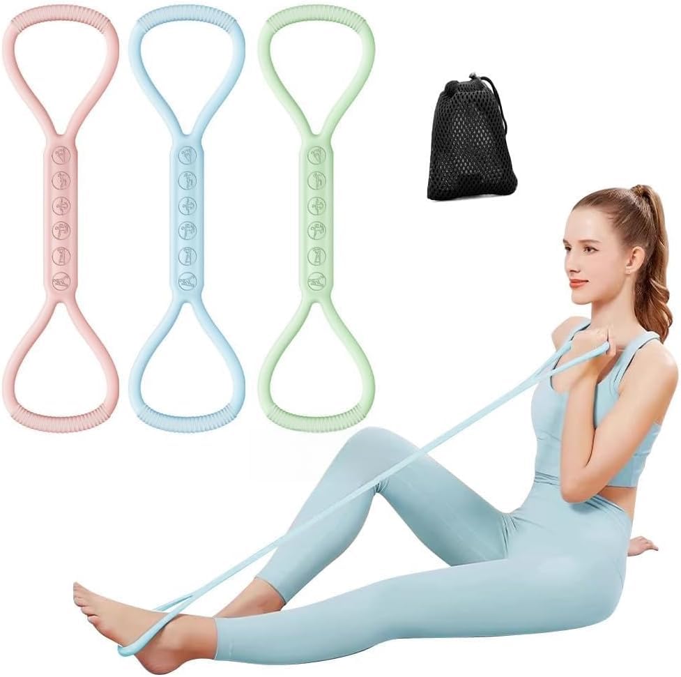 2026 Upgraded Figure 8 Resistance Band for Physical Therapy, Shoulder Back Arm Exercise Bands, 3 Resistance Levels for 15 25 35lb for Kids Adult Elderly - color: 15LB+25LB+35LB