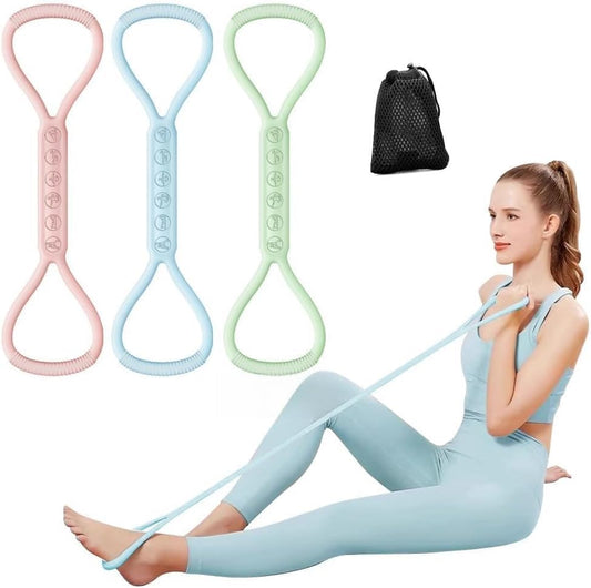 2026 Upgraded Figure 8 Resistance Band for Physical Therapy, Shoulder Back Arm Exercise Bands, 3 Resistance Levels for 15 25 35lb for Kids Adult Elderly - color: 15LB+25LB+35LB
