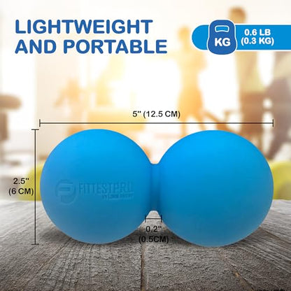Peanut Massage Ball - Double Lacrosse Massage Ball & Mobility Ball for Physical Therapy - Deep Tissue Massage Tool for Myofascial Release, Muscle Relaxer, Acupoint Massage - color: Blue Peanut Ball