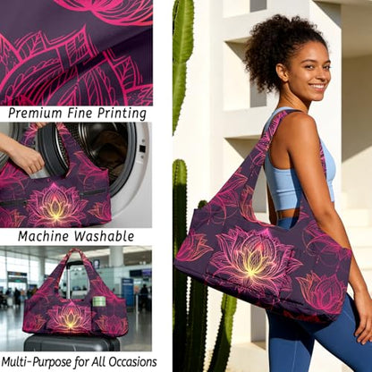 Yoga Mat Bag for Women Men Large Yoga Bag Travel - color: Lotus