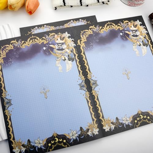40/60 Sheets watercolor cute writing paper B5 size letter printer paper 120gsm decorative scrapbooking colored antique vintage flowers animal design Double-Sided stationery(tarot cat) - color: Tarot Cats