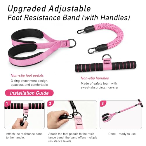 Upgraded Pedal Resistance Band with Handle for Full-Body Workouts