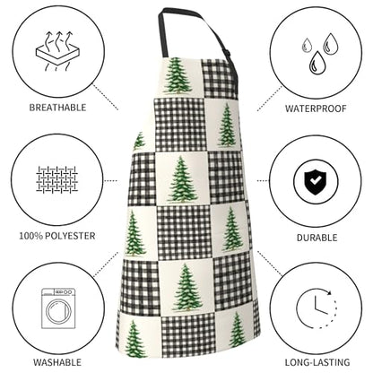 Art Apron with Pocket for Women Men | Kitchen Aprons Chef Apron for Cooking Baking BBQ Painting Gardening - color: Buffalo Checks