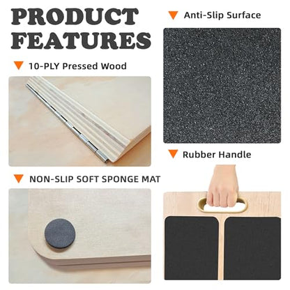 Slant Board for Calf Stretching, Adjustable Portable Wooden Calf Stretcher Incline Board, 380 lbs Weight Capacity Calf Stretch Wedge for Leg, Knees, Heel, Ankle & Stretching