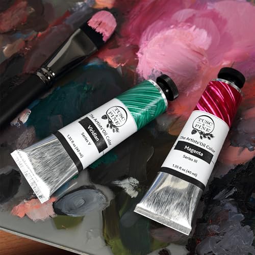 Tusc & Pine Artist Oil Paint - 40 ml Set of 5 - Modern White - Non-Yellowing, Rich & Creamy Consistency, Maximum Pigment Load, Small Batch Milled Oil Paints Developed for Professional Artists - color: Modern White, size: 6.75 Fl Oz (Pack of 1)