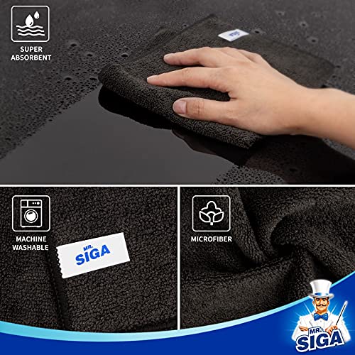 MR.SIGA Microfiber Cleaning Cloths, Streak Free Microfiber Towels, 12 Pack - color: Black