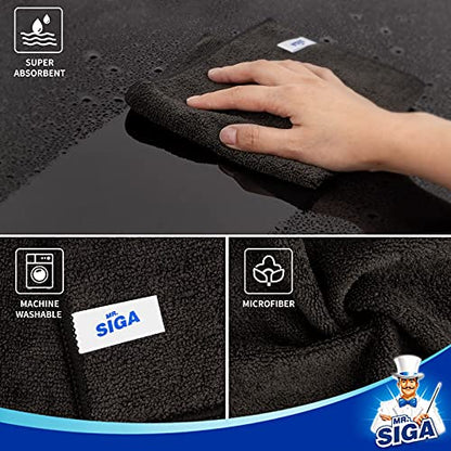 MR.SIGA Microfiber Cleaning Cloths, Streak Free Microfiber Towels, 12 Pack - color: Black