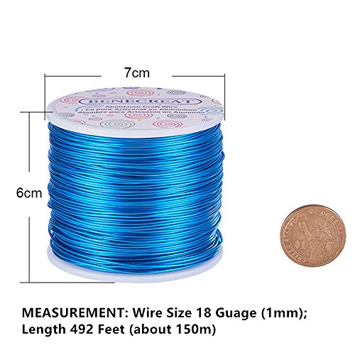 BENECREAT 18 Gauge Jewelry Craft Aluminum Wire 492 Feet Bendable Metal Sculpting Wire for Craft Floral Model Skeleton Making (DeepSkyBlue, 1mm) - color: DeepSkyBlue, size: 18 Gauge