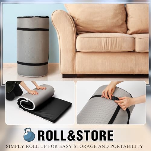 Lyrow 2 Inch Thick Yoga Mat 72x24 with Carry Strap Foam - color: Black