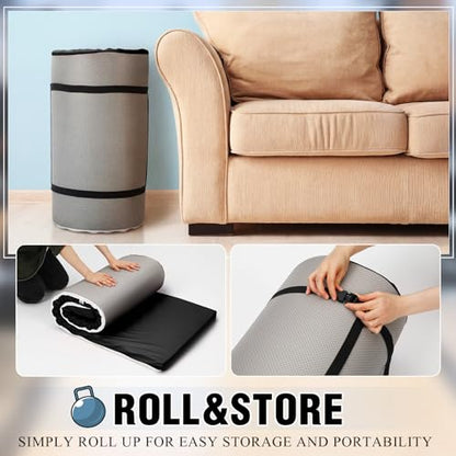 Lyrow 2 Inch Thick Yoga Mat 72x24 with Carry Strap Foam - color: Black