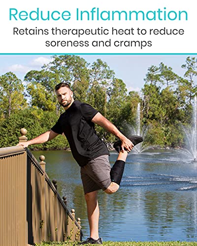 Vive Calf Brace - Adjustable Shin Splint Support - Lower Leg Compression - color: Black