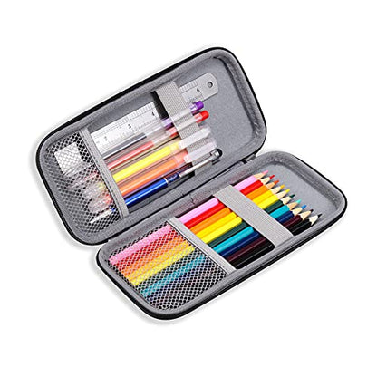 Upgraded Hard Pencil Case Box for Adults,Durable Pen Carrying Case with Zipper-Gray - color: Grey
