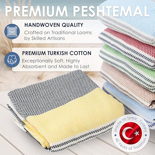 ATANI Turkish Beach Towel, Converts to a Bag, Oversized 100% Cotton Bath Towels Lightweight Quick-Dry Beach Blanket for Travel, Picnic, Camping, Yoga and Pool (Black x Yellow, 71 inc x 39 inc) - color: Black X Yellow, size: 71 inc x 39 inc