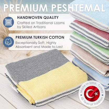 ATANI Turkish Beach Towel, Converts to a Bag, Oversized 100% Cotton Bath Towels Lightweight Quick-Dry Beach Blanket for Travel, Picnic, Camping, Yoga and Pool (Black x Yellow, 71 inc x 39 inc) - color: Black X Yellow, size: 71 inc x 39 inc