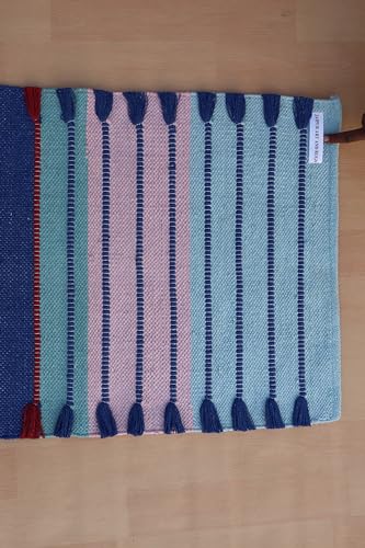 Jaipur art & Rugs Cotton Yoga Mat - Eco-Friendly Hand-Woven Rug - Non Slip & Thick (24”x72”x5mm) for Everyday Fitness at Home - Comfortable Extra-Long - color: Multicolor 5