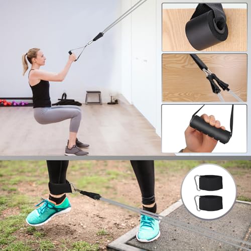 WIKDAY Exercise Resistance Bands with Handles for Working Out Workout Bands Set with Door Anchor for Physical Therapy, Yoga, Pilates - color: Gray, size: Medium (20-200lb)