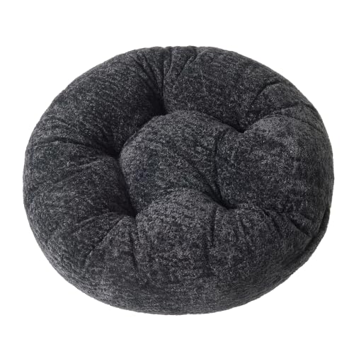 Floor Pillow, Large Meditation Sitting Cushion with Handle | for Tatami, Living Room, Yoga Use for Adults and Kids (1, Round, Black, 22" x 22" x 6") - color: Round, Black