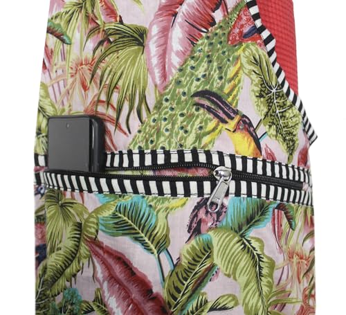 INDIAN CRAFT CASTLE Yoga Mat Bag | Tote Mat Bag | Sling Yoga Tote w/Large Side Pocket & Zipper Pocket | Yoga Mat Carrier Fits Most Size Mats - color: Pink & Green