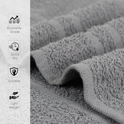24 Pack Dark Grey Hand Towels 100% Cotton Spa Towel – 16x27 inches Highly Absorbable Facial Towels Gym, Hair, Face, Bulk Small Towels (Not Bleach Proof) - color: Grey, size: HAND TOWEL PACK OF 24 16X27
