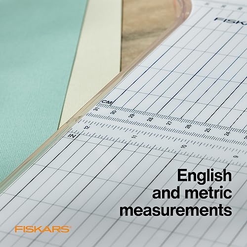 Fiskars ProCision Folding Rotary Bypass Paper Cutter, 12" Cut Length | Cuts Thick Materials, Self-Sharpening Paper Trimmer for Photos, Crafting & Scrapbooking, Arts and Crafts Supplies