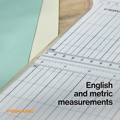 Fiskars ProCision Folding Rotary Bypass Paper Cutter, 12" Cut Length | Cuts Thick Materials, Self-Sharpening Paper Trimmer for Photos, Crafting & Scrapbooking, Arts and Crafts Supplies