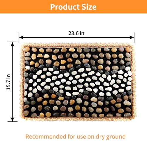 Pebbles Massage Mat, Reflexology Foot Massager, Cobblestones Foot Acupressure Pad for Tired Feet Relaxation (23.6"×15.7") - size: 23.6"×15.7"
